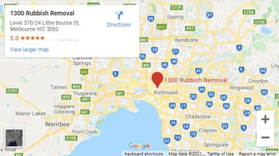 Rubbish Removal Melbourne Map
