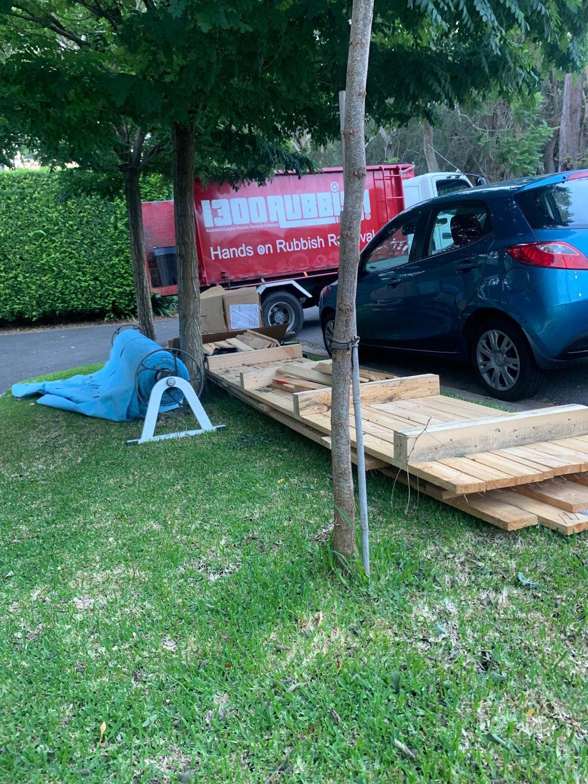 building materials large objects before loading