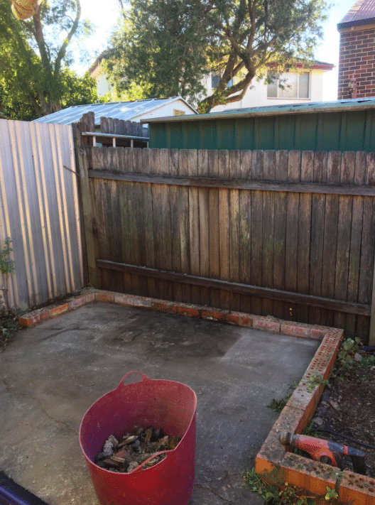 Old brick barbecue after photo - gone